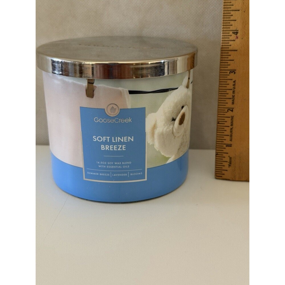 Soft Linen Breeze 3-Wick JAR Candle from Goose Creek, New